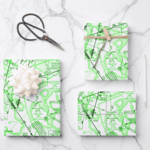 Luftfahrtskizze Geschenkpapier Set