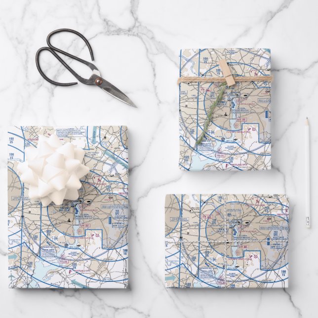 Luftfahrtskizze Geschenkpapier Set (Vorderseite)