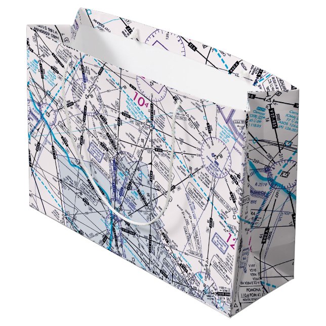 Luftfahrtskizze Große Geschenktüte (Rückseite Schrägansicht)