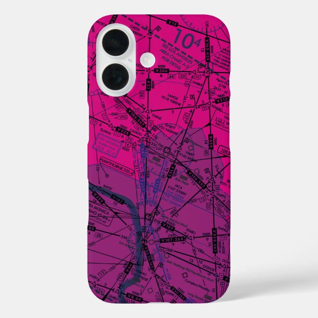 Luftfahrtskizze iPhone 16 Hülle (Rückseite)