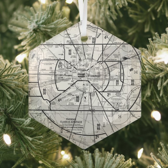 Luftfahrtskizze Ornament Aus Glas (Insitu)