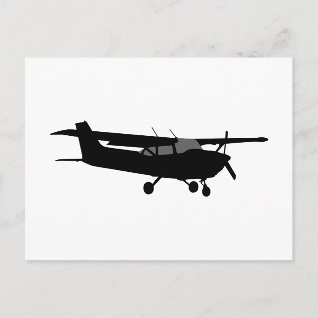 Luftfahrzeug Classic Cessna Schwarze Silhouette Fl Postkarte (Vorderseite)