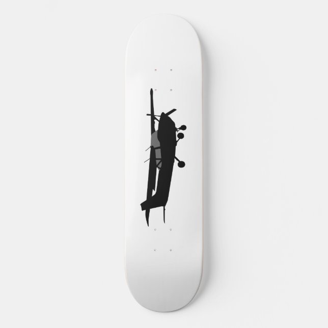 Luftfahrzeug Classic Cessna Schwarze Silhouette Fl Skateboard (Vorderseite)