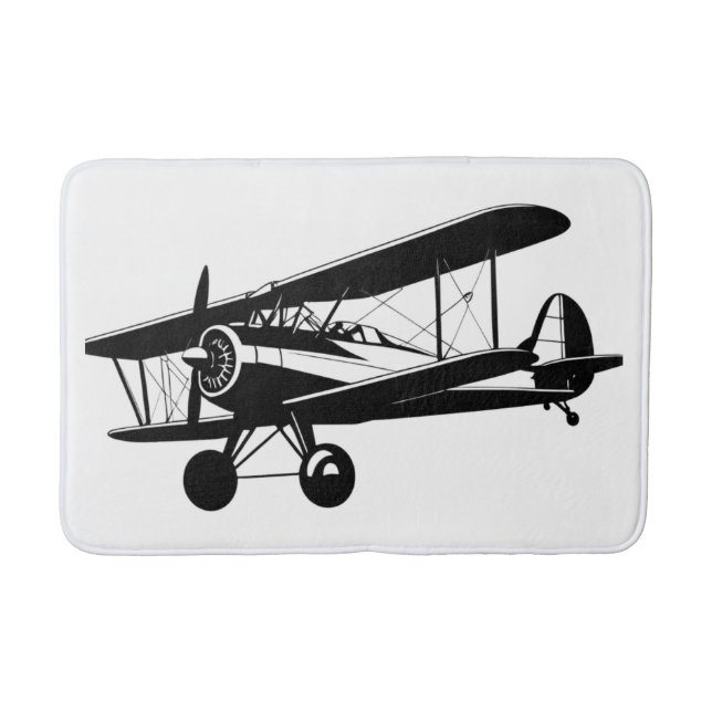 Luftfahrzeug für die Silhouette Retro Aviation Badematte (Vorderseite)