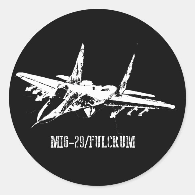 Luftfahrzeug MiG-29 Fulcrum-Aufkleber Runder Aufkleber (Vorderseite)