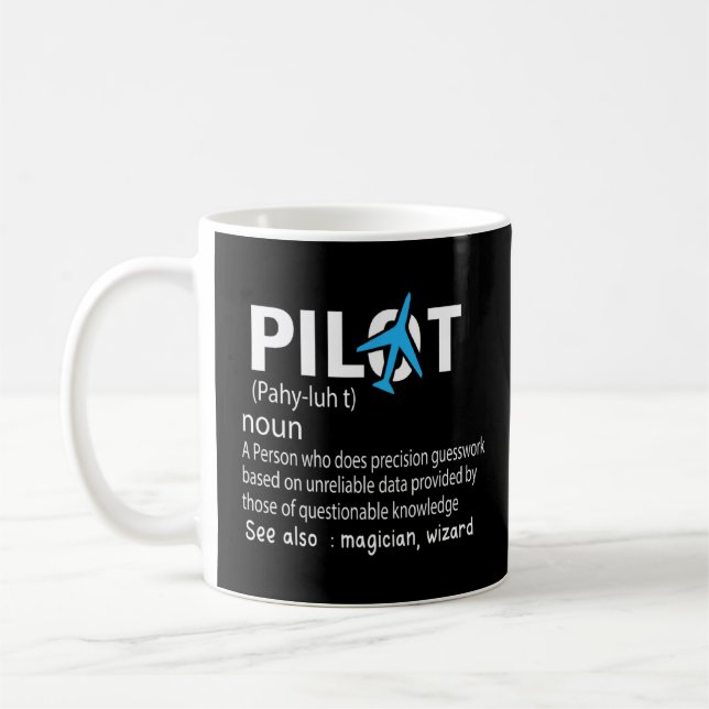 Luftfahrzeug mit Begriffsbestimmung des Piloten Kaffeetasse (Links)