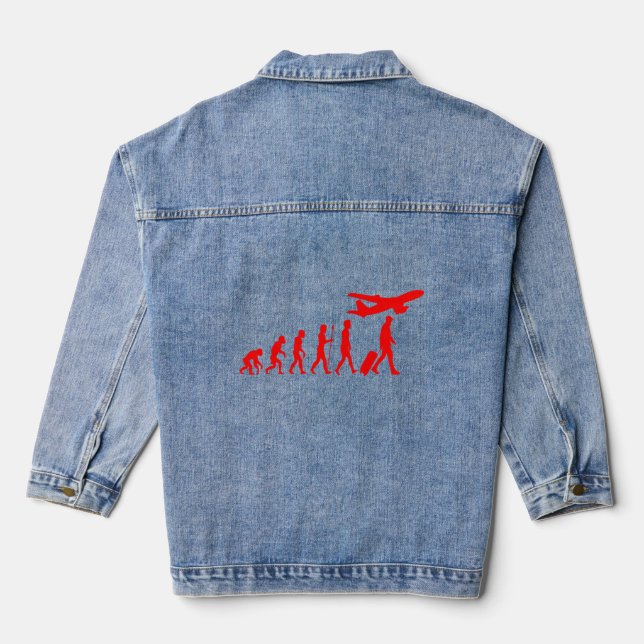 Luftfahrzeug-Pilot für die Evolution von Frauen Jeansjacke (Rückseite)