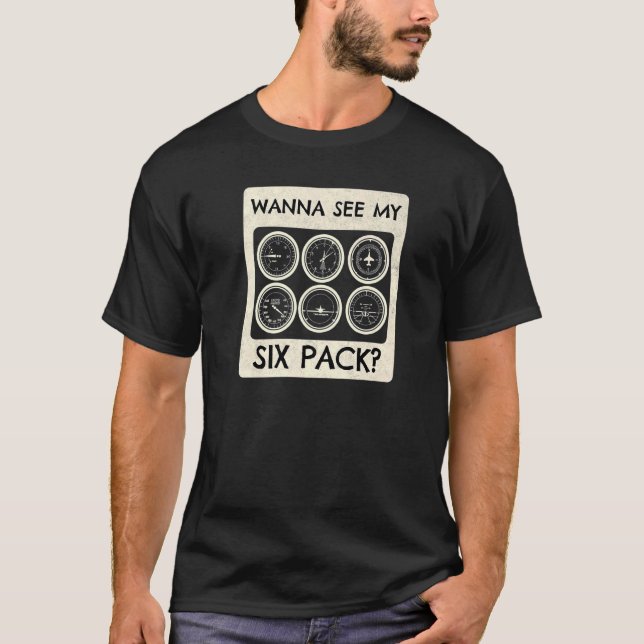 Luftfahrzeug-Pilot Luftfahrzeug Luftfahrt Sixpack  T-Shirt (Vorderseite)