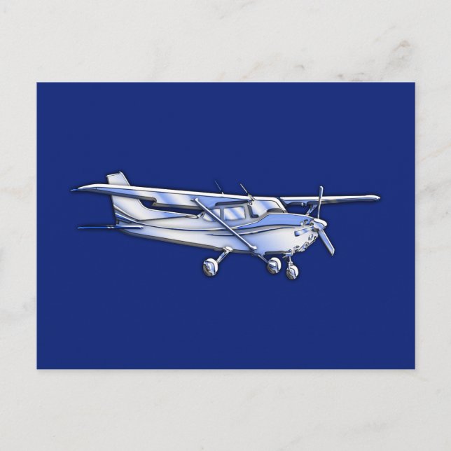 Luftfahrzeuge Chrom Cessna Silhouette Flying on Bl Postkarte (Vorderseite)