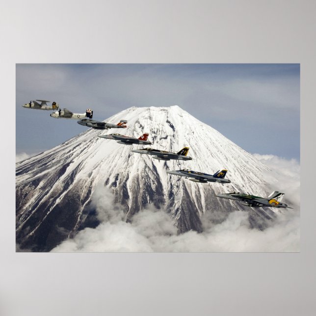 Luftfahrzeuge über dem Fuji, Japan Poster (Vorne)