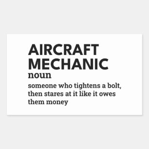 Luftfahrzeugmechanik - Flugzeugreparatur Rechteckiger Aufkleber