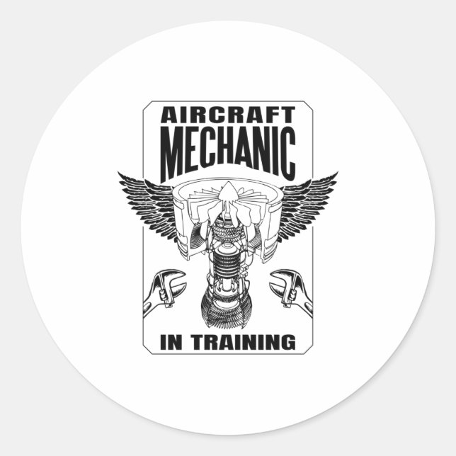 Luftfahrzeugmechanik in der Ausbildung Runder Aufkleber (Vorderseite)