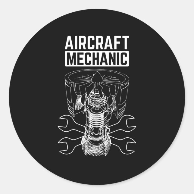 Luftfahrzeugmechaniken Runder Aufkleber (Vorderseite)