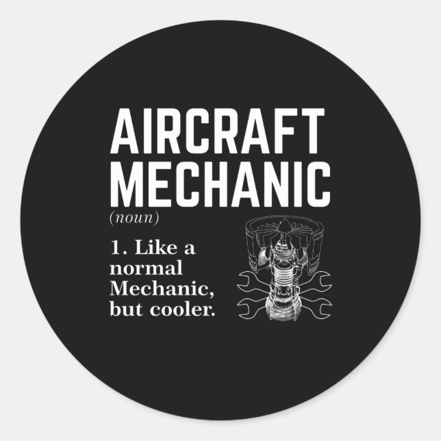 Luftfahrzeugmechaniken Runder Aufkleber (Vorderseite)