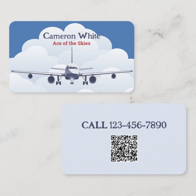 Luftfahrzeugpiloten — kundenspezifische QR Visitenkarte (Vorne/Hinten)