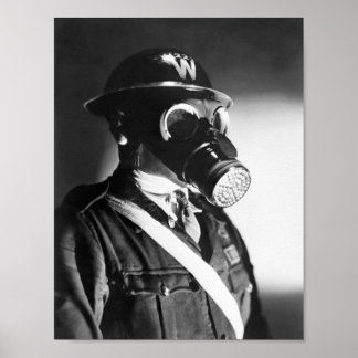 Luftfeuchthilfegasmaske - WW2 Poster