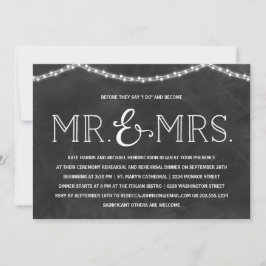 Luftfeuchtigkeit| Rustikales Chalkboard Probe Dinn Einladung