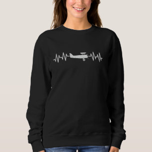 Luftflugzeug Heartbeat Air Flugzeug Flying Aviator Sweatshirt