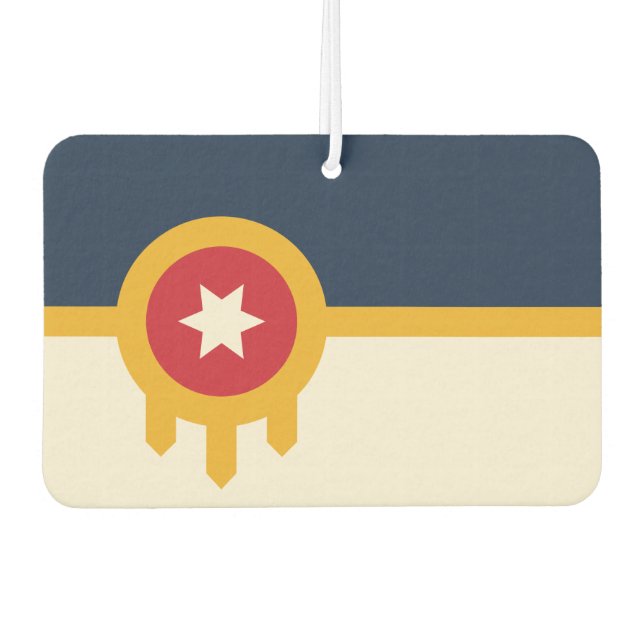 Luftfreunde mit Flagge von Tulsa City Autolufterfrischer (Vorderseite)
