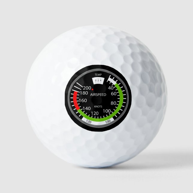 Luftgeschwindigkeits-Pilot-Luftfahrt-Nerd Golfball (Vorderseite)