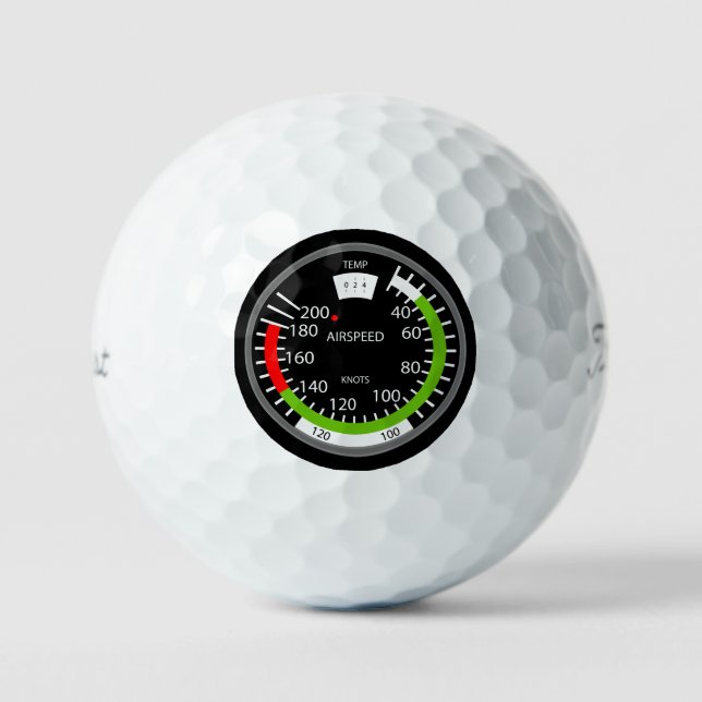 Luftgeschwindigkeits-Pilot Luftfahrt-Nerd Golfball (Vorderseite)