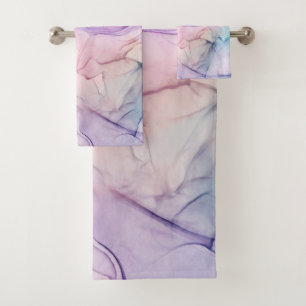 Luftige Ätherische Pastell-Wasserfarbe Tinten-Fant Badhandtuch Set
