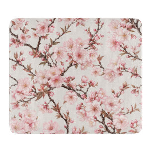 Luftige Kirschblüten-Botanical-Art Schneidebrett