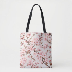Luftige Kirschblüten-Botanical-Art Tasche