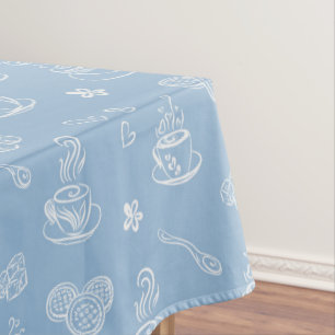 Luftiges Blau der Teezeit Tischdecke