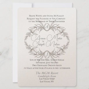 Luftiges Blumenmotiv Flache Hochzeitseinladung Einladung