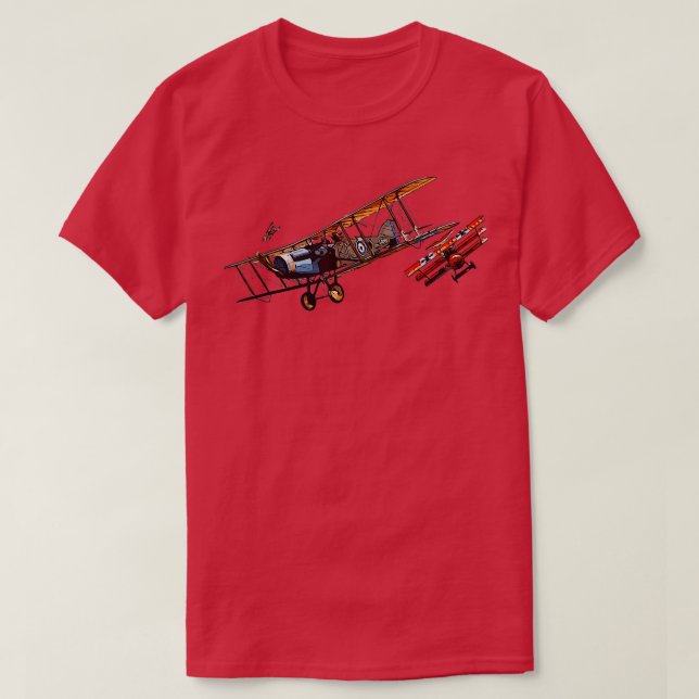 Luftkampf des Ersten Weltkriegs Britisch-Deutsches T-Shirt (Design vorne)