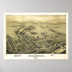 Luftkarte Birdsboro PA Pennsylvania Poster Berks
