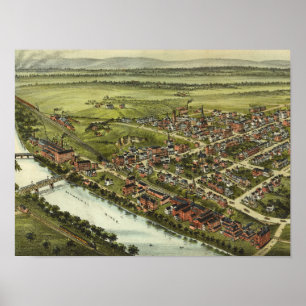 Luftkarte Royersford PA Pennsylvania Poster 1893