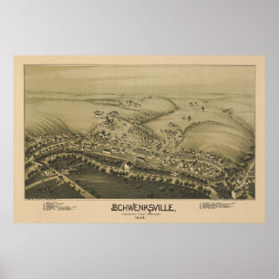Luftkarte von Schwenksville, PA, Pennsylvania aus  Poster