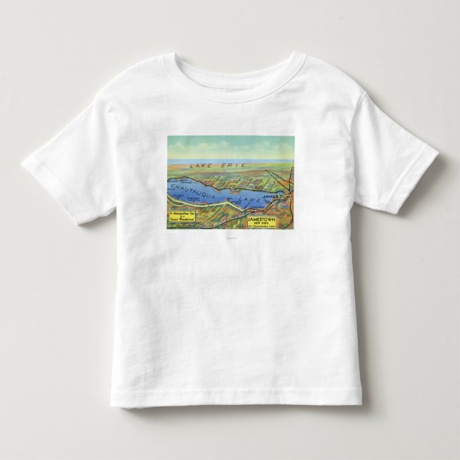 Luftkarte von See und von umgebenden Städten Kleinkind T-shirt (Vorderseite)