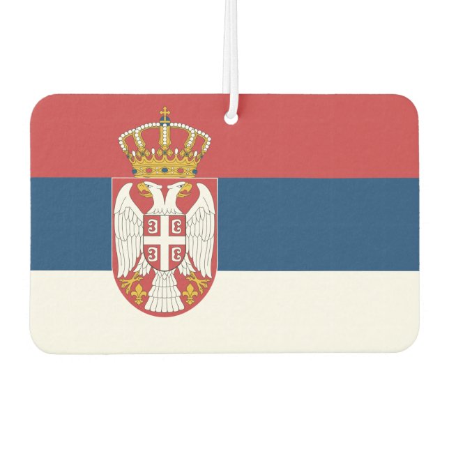 Luftkühler mit der Flagge Serbiens Autolufterfrischer (Vorderseite)