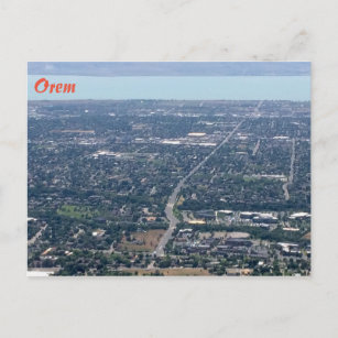 Luftpanoramasicht auf Orem und den Utah See Postkarte