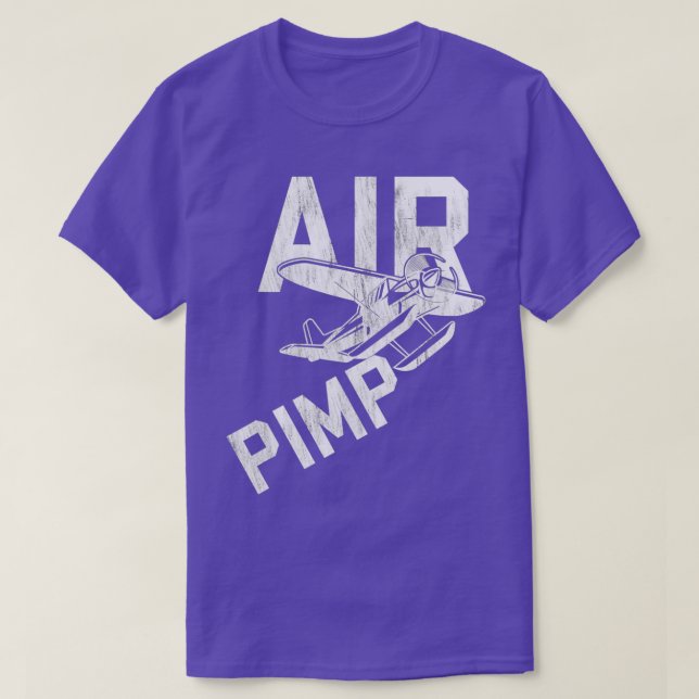 Luftpimp-Pilot Funny Distressed T-Shirt (Design vorne)