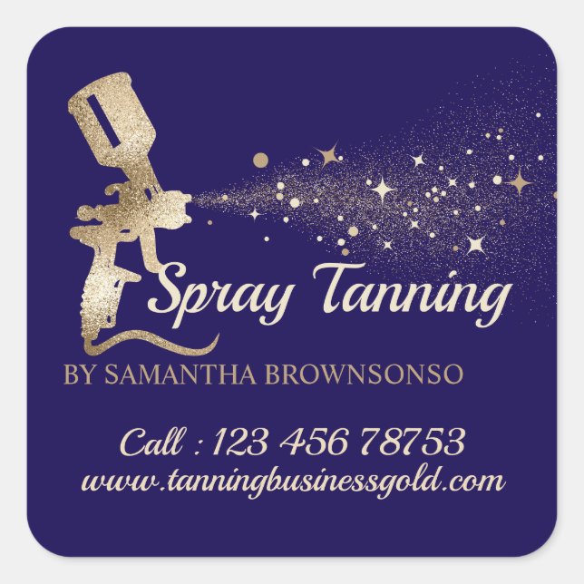 Luftpinsel Spray Mobile Tanning Marine Quadratischer Aufkleber (Vorderseite)