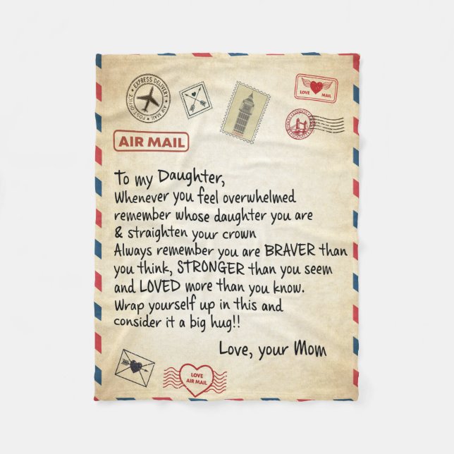 Luftpost an meine Tochter  Fleecedecke (Vorderseite)