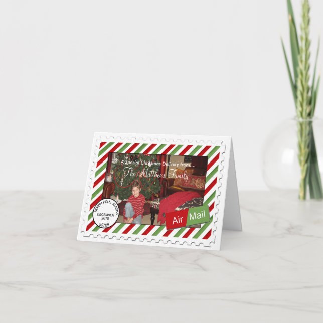 Luftpost-Feiertags-Foto-Weihnachtskarten Feiertagskarte (Vorderseite)