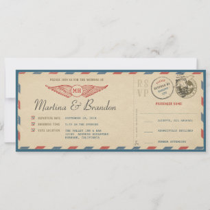 Luftpost Flugticket Hochzeitseinladung Einladung