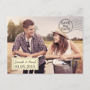 Luftpost Foto Save the Date Postkarte