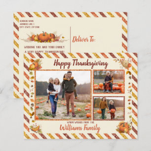 Luftpost Glitzer Pumpkin Foto Erntedank Postcar Postkarte
