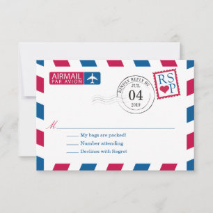 Luftpost Hochzeit RSVP Karte