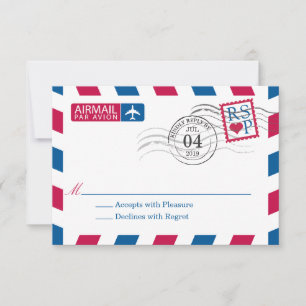 Luftpost Hochzeit RSVP Karte