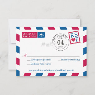 Luftpost Hochzeit RSVP Karte