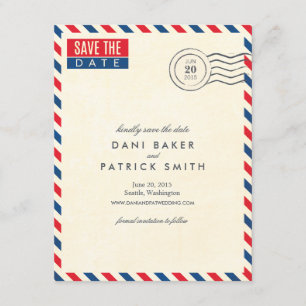 Luftpost-Hochzeit - Termin vormerken Save The Date