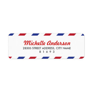 Luftpost-Rücksendeadressetiketten