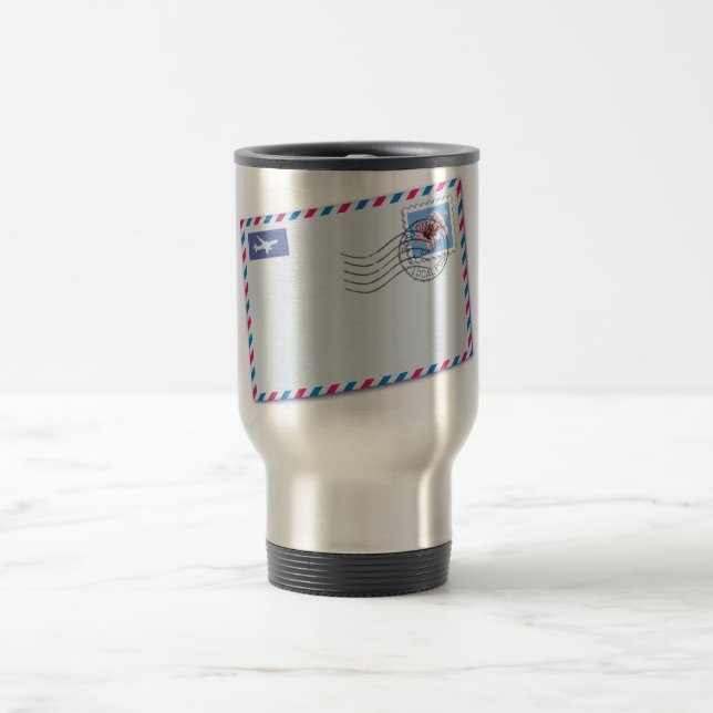Luftpost-Umschlag-Reise-Tasse Reisebecher (Mittel)